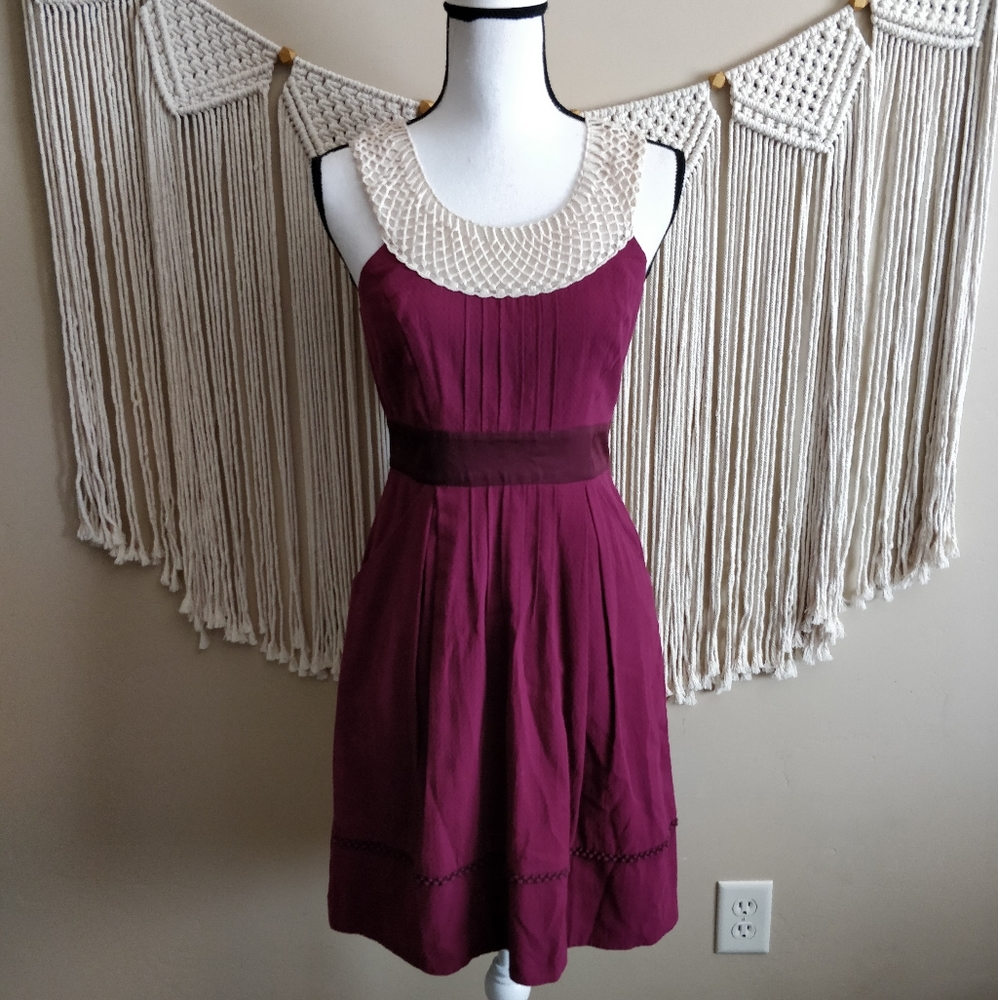 Anthropologie Floreat Betine Plum Lace Dress 2